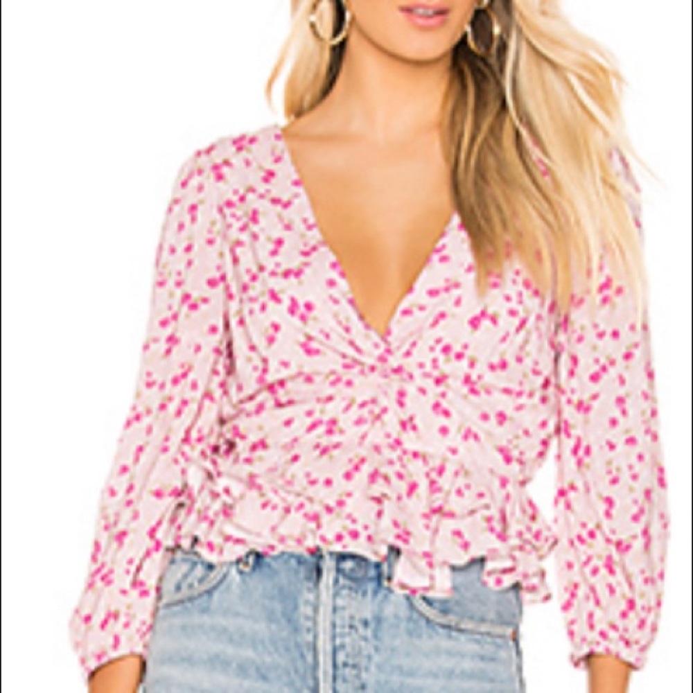 Majorelle pink floral top